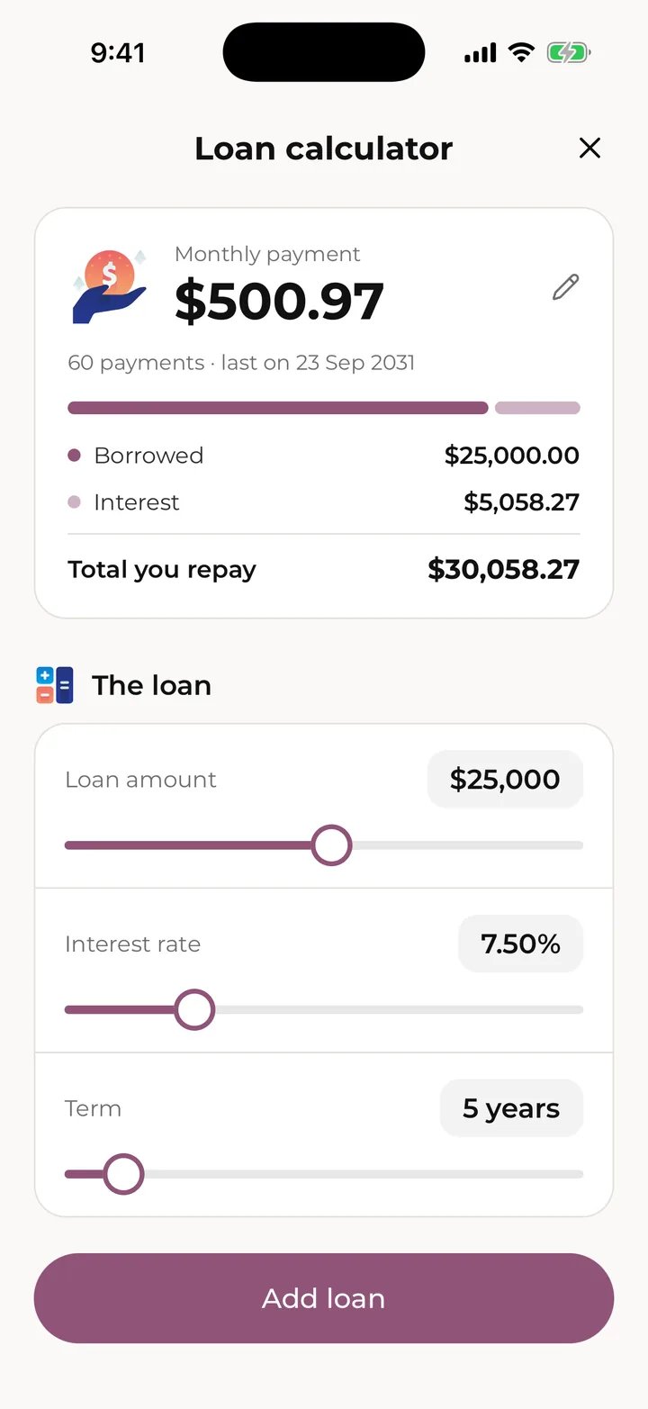 The free loan calculator.